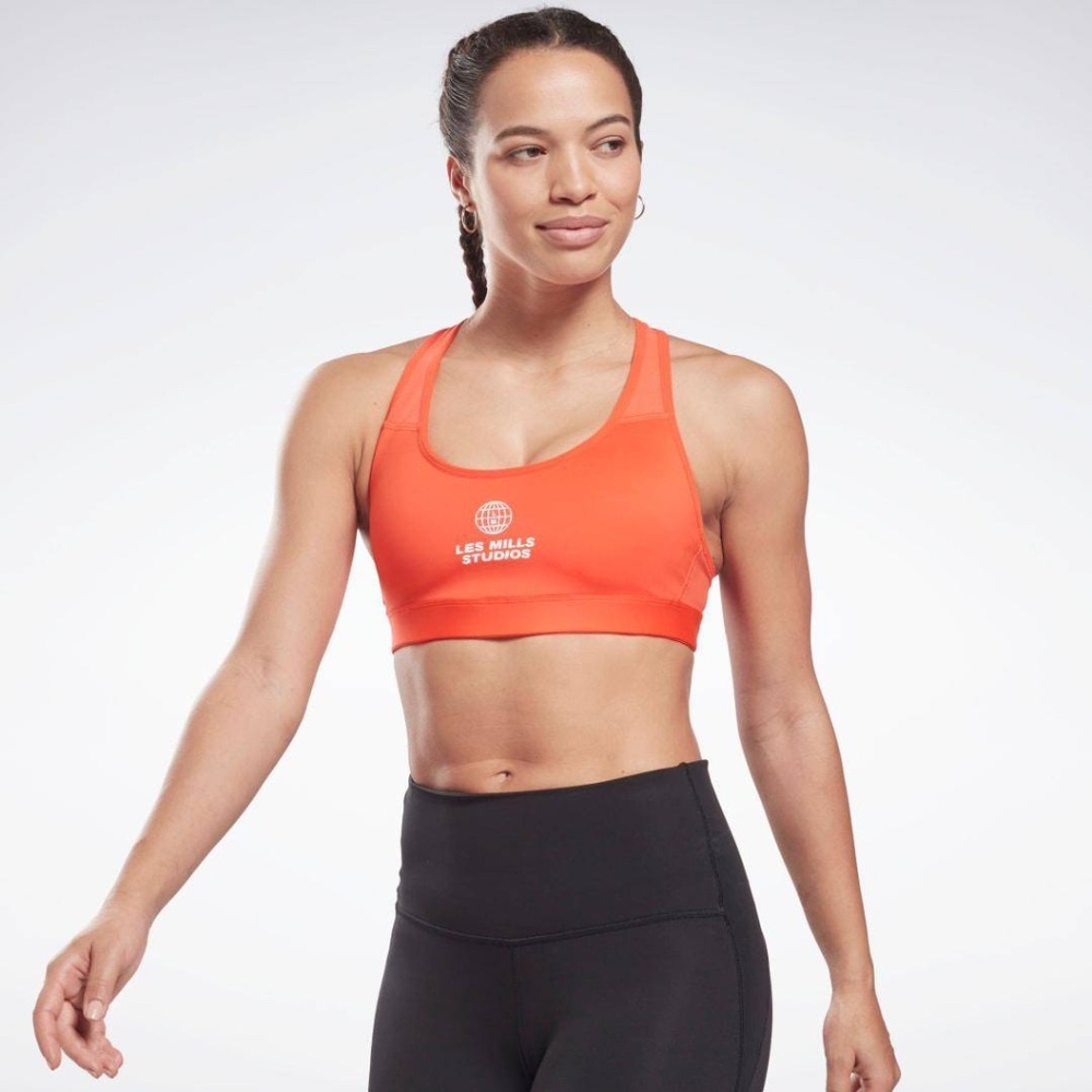 Reebok Les Mills Sports Bra - Red / Blood Orange - XS